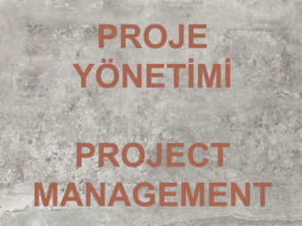 PROJE YONETIMI/ PROJECT MANAGEMENT